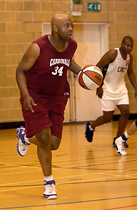 Cardinals' Tony Peltier proved to be a big presence in the paint.